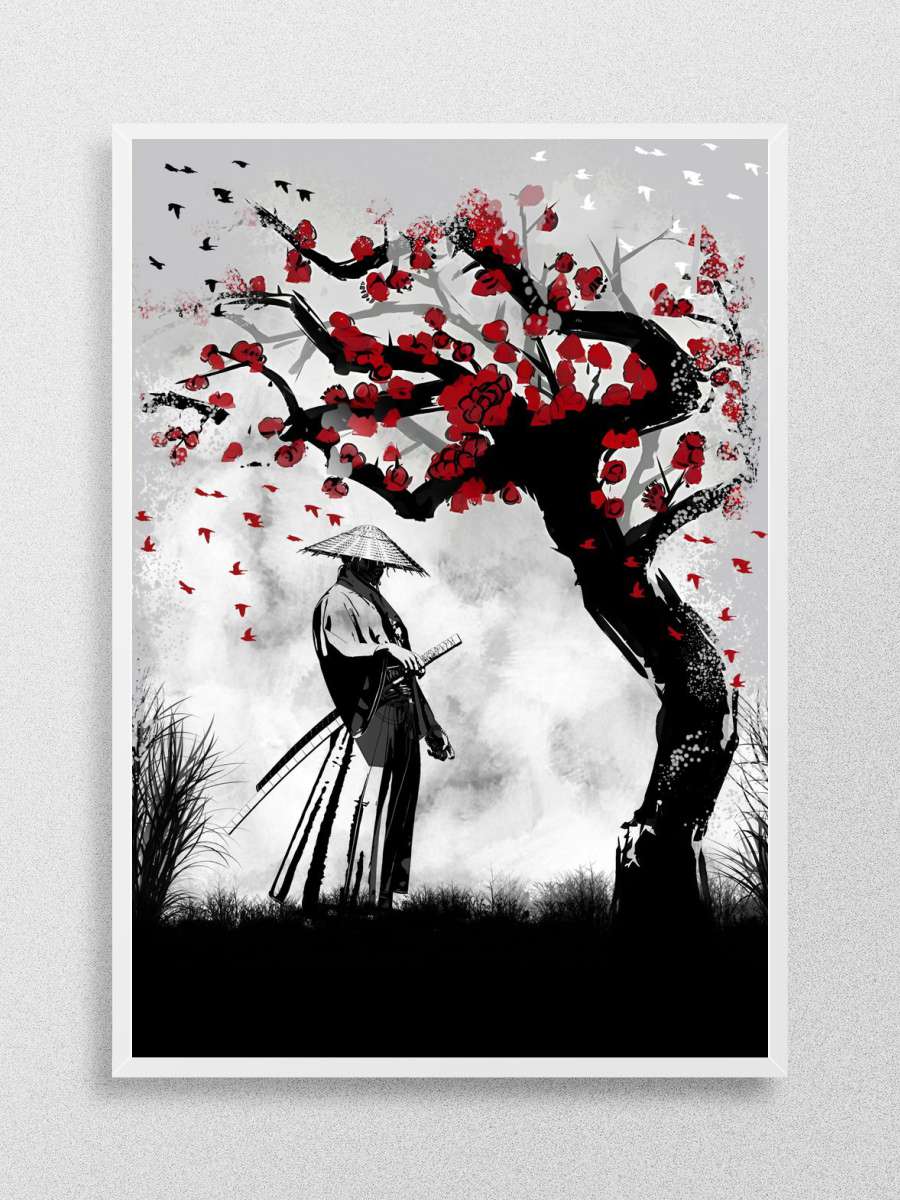 samurai with hat Anime Poster Çerçevesiz Yüksek Kalite Anime Duvar Poster