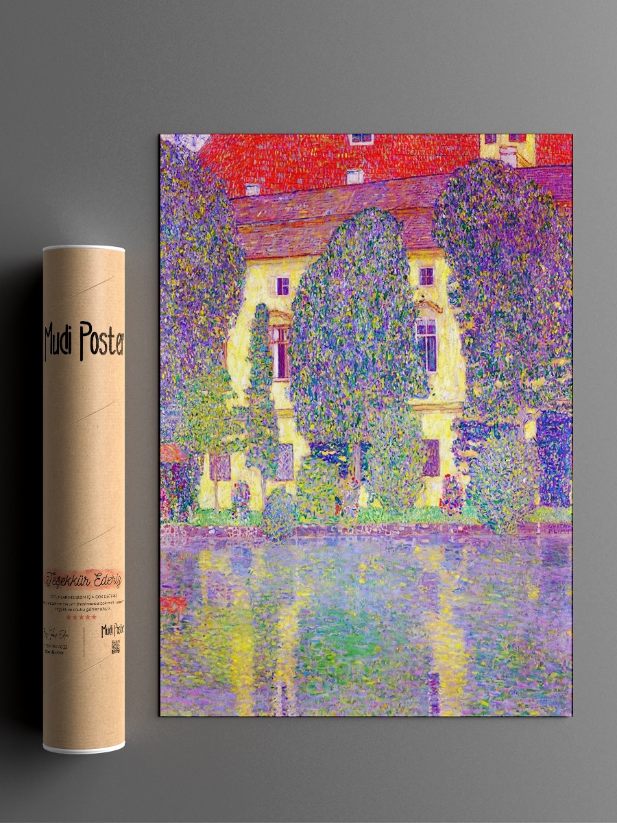 Schloss Kammer on Attersee Tablo Sanatsal Ünlü Ressam Poster Çerçevesiz Yüksek Kalite Poster