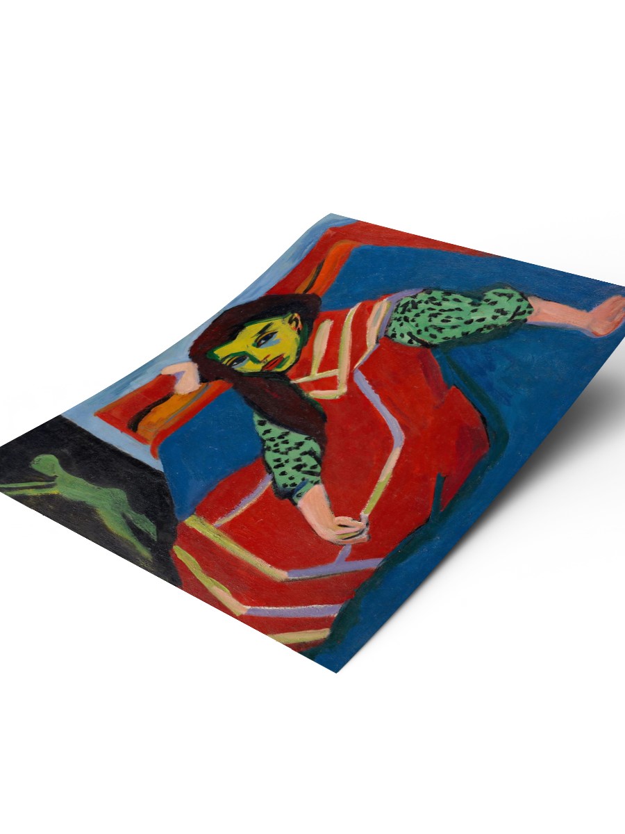 Seated Girl Tablo Sanatsal Ünlü Ressam Poster Çerçevesiz Yüksek Kalite Poster
