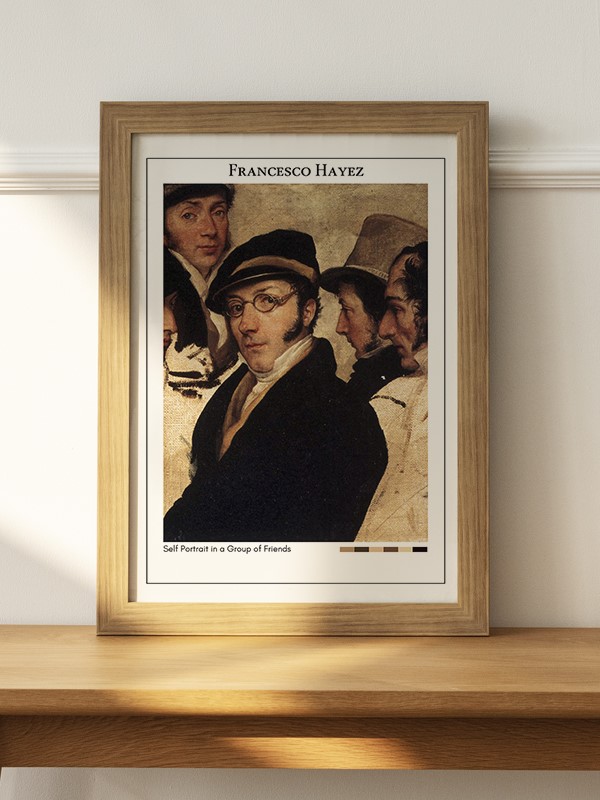 Francesco Hayez Self Portrait in a Group of Friends Poster - En İyi Fiyatlarla