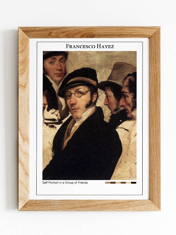 Francesco Hayez Self Portrait in a Group of Friends Poster