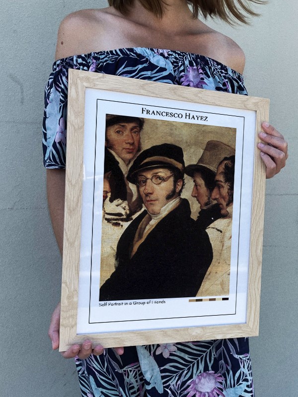 Francesco Hayez Self Portrait in a Group of Friends Poster