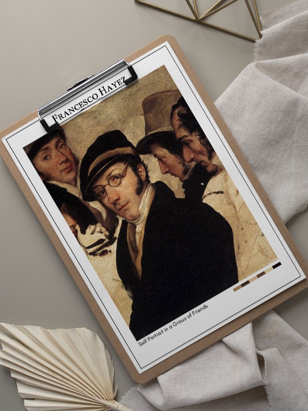 Francesco Hayez Self Portrait in a Group of Friends Poster