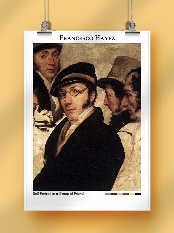 Francesco Hayez Self Portrait in a Group of Friends Poster