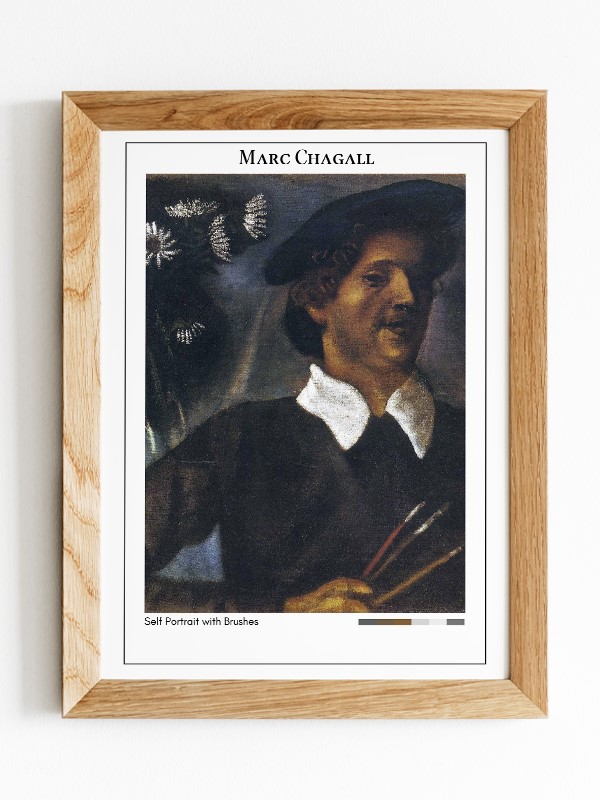 Marc Chagall Self Portrait with Brushes Poster