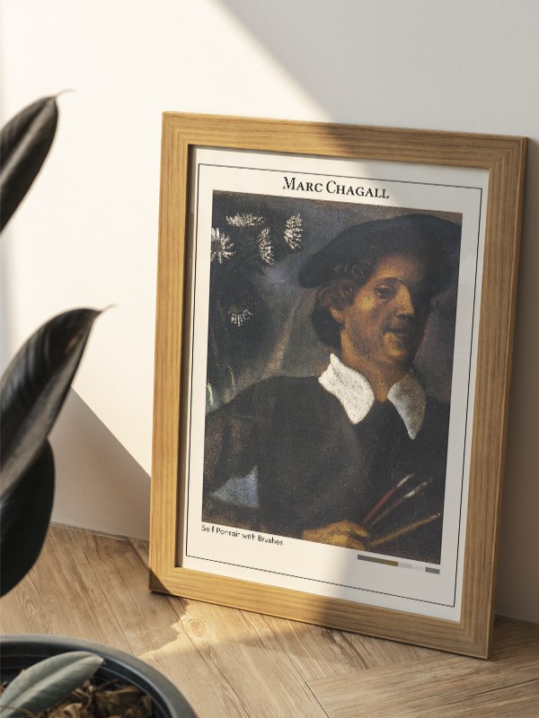 Marc Chagall Self Portrait with Brushes Poster