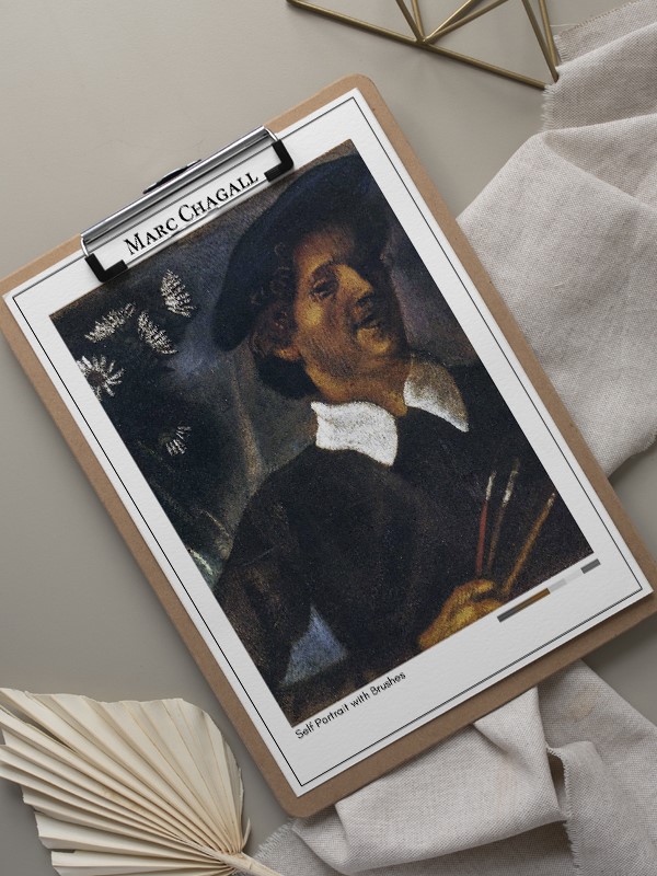 Marc Chagall Self Portrait with Brushes Poster