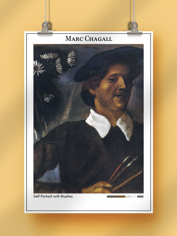 Marc Chagall Self Portrait with Brushes Poster