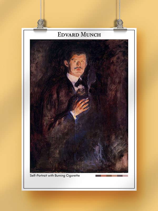 Edvard Munch Self-Portrait with Burning Cigarette Poster