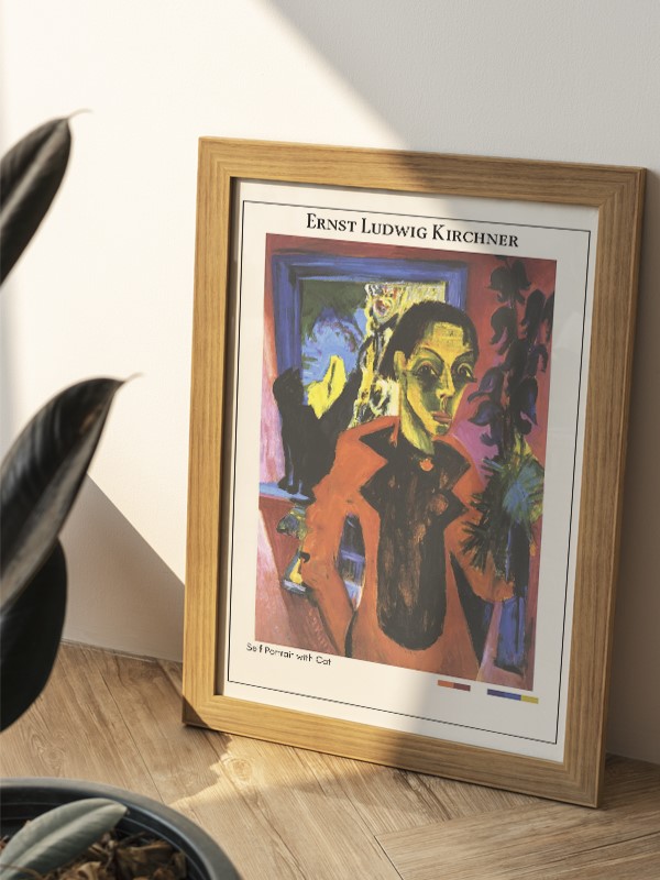 Ernst Ludwig Kirchner Self Portrait with Cat Poster