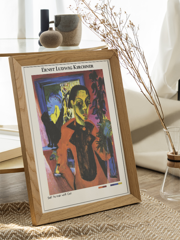 Ernst Ludwig Kirchner Self Portrait with Cat Poster