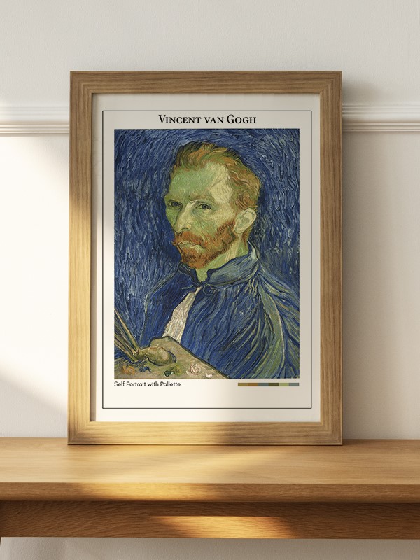 Vincent van Gogh Self Portrait with Pallette Poster - En İyi Fiyatlarla