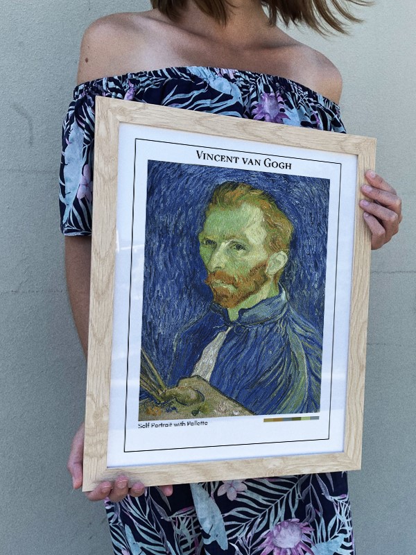 Vincent van Gogh Self Portrait with Pallette Poster