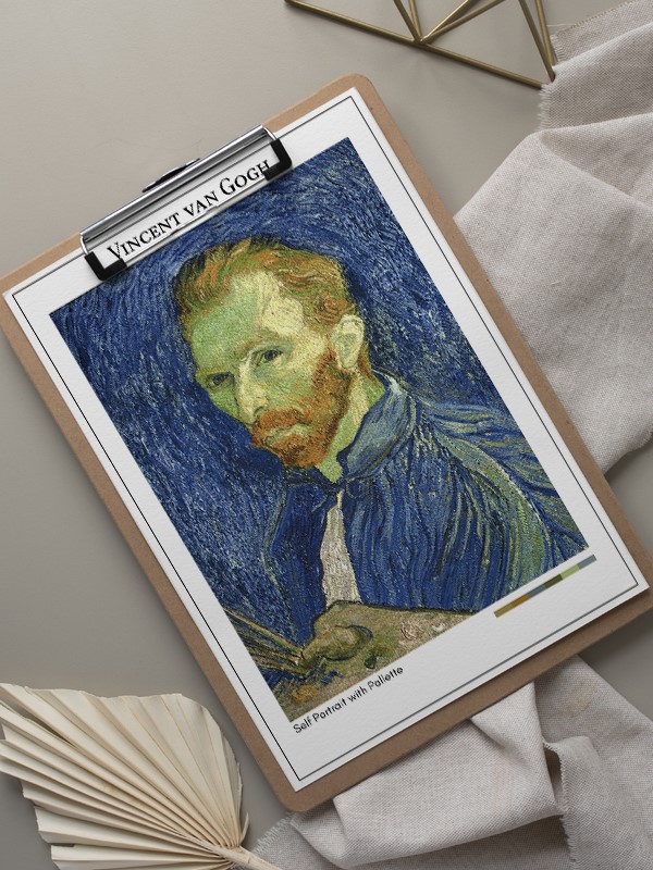 Vincent van Gogh Self Portrait with Pallette Poster