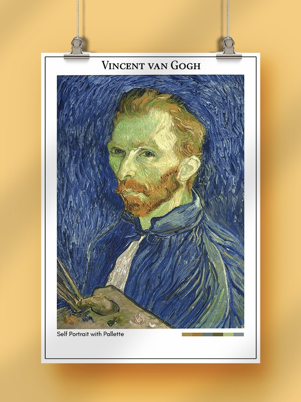 Vincent van Gogh Self Portrait with Pallette Poster