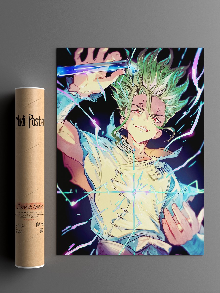 senku ishigami Anime Poster Çerçevesiz Yüksek Kalite Anime Duvar Poster