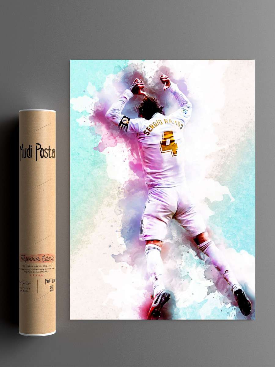 Sergio Ramos Futbol Poster Çerçevesiz Yüksek Kalite Futbolcu Duvar Poster