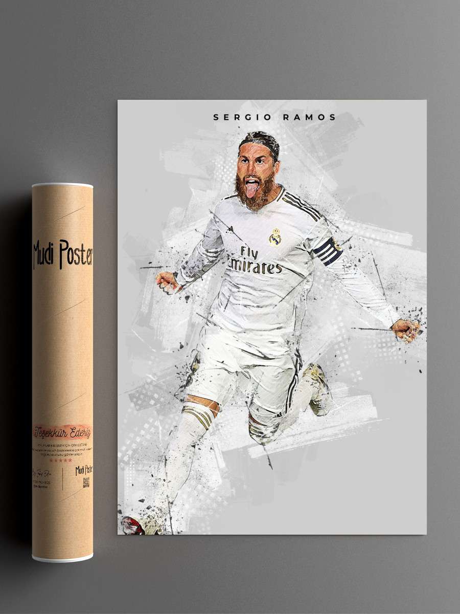 Sergio Ramos Futbol Poster Çerçevesiz Yüksek Kalite Futbolcu Duvar Poster