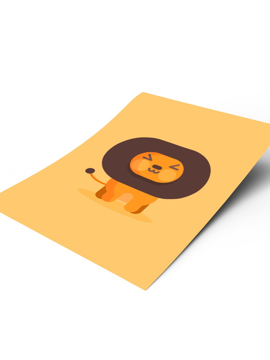 Sevimli Aslan Çocuk Odası Duvar Poster, Bebek Odası, Dekoratif Poster Çerçevesiz