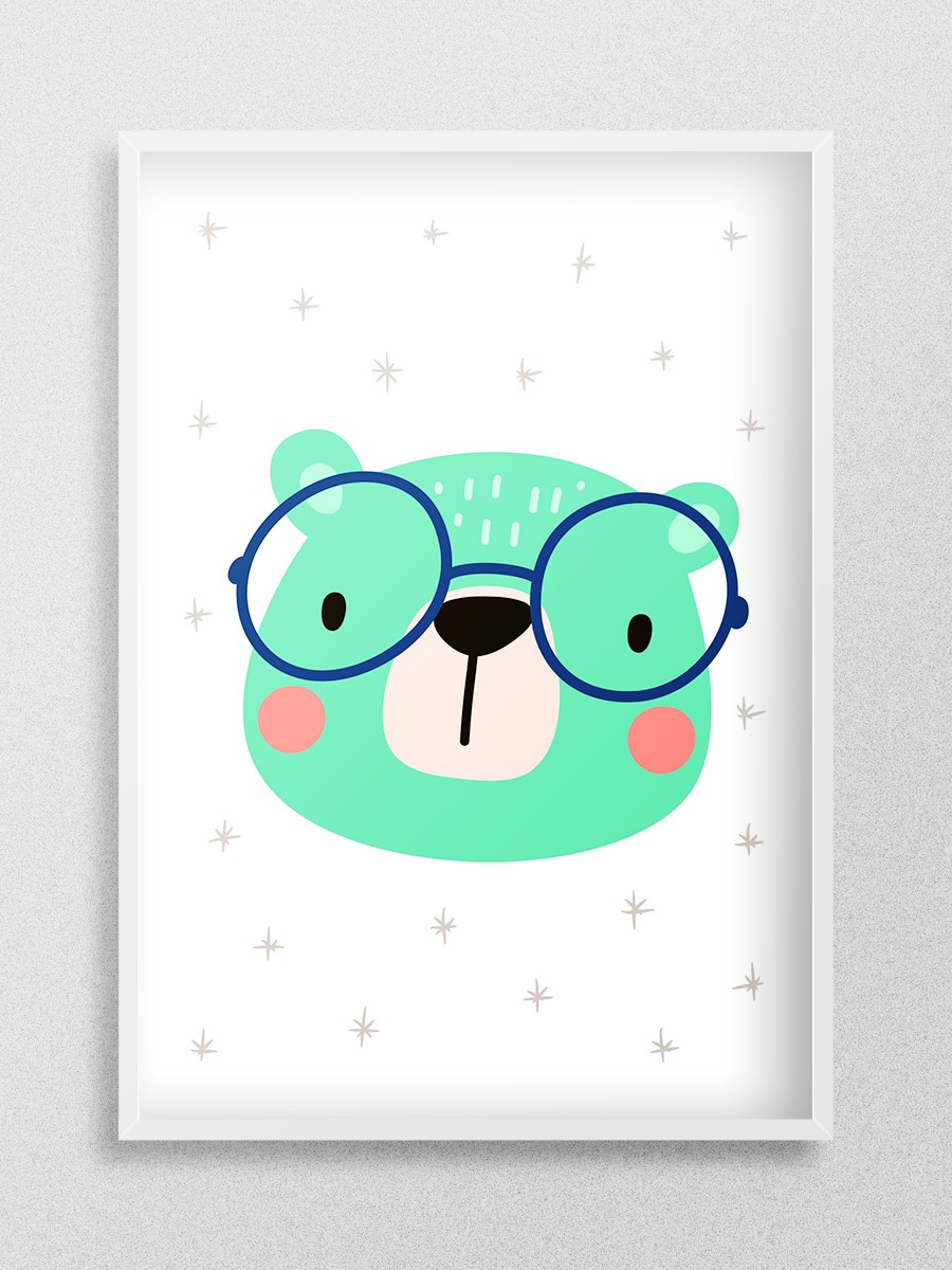 Sevimli Ayıcık Çocuk Odası Duvar Poster, Bebek Odası, Dekoratif Poster Çerçevesiz - En İyi Fiyatlarla