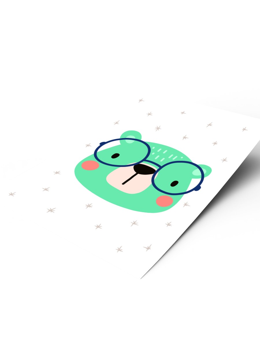 Sevimli Ayıcık Çocuk Odası Duvar Poster, Bebek Odası, Dekoratif Poster Çerçevesiz