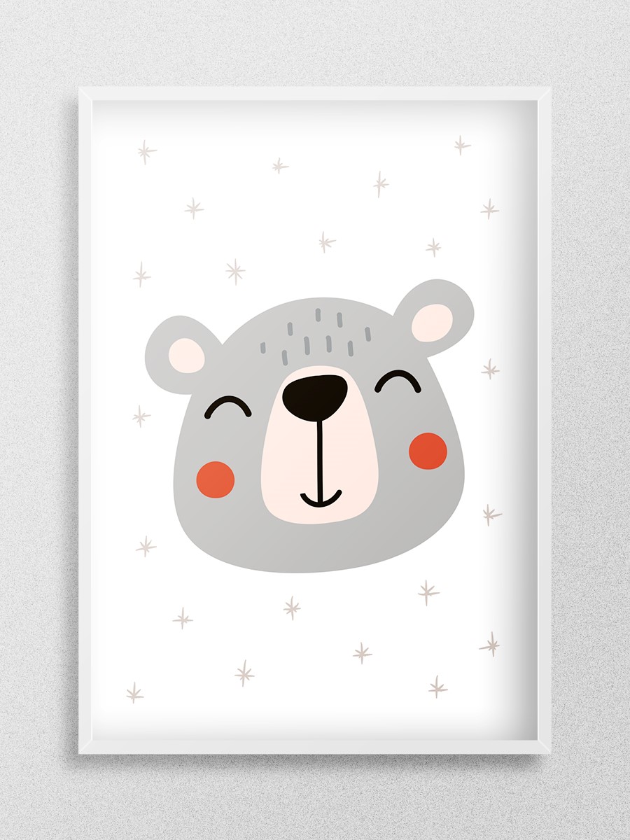 Sevimli Ayıcık Çocuk Odası Duvar Poster, Bebek Odası, Dekoratif Poster Çerçevesiz - En İyi Fiyatlarla