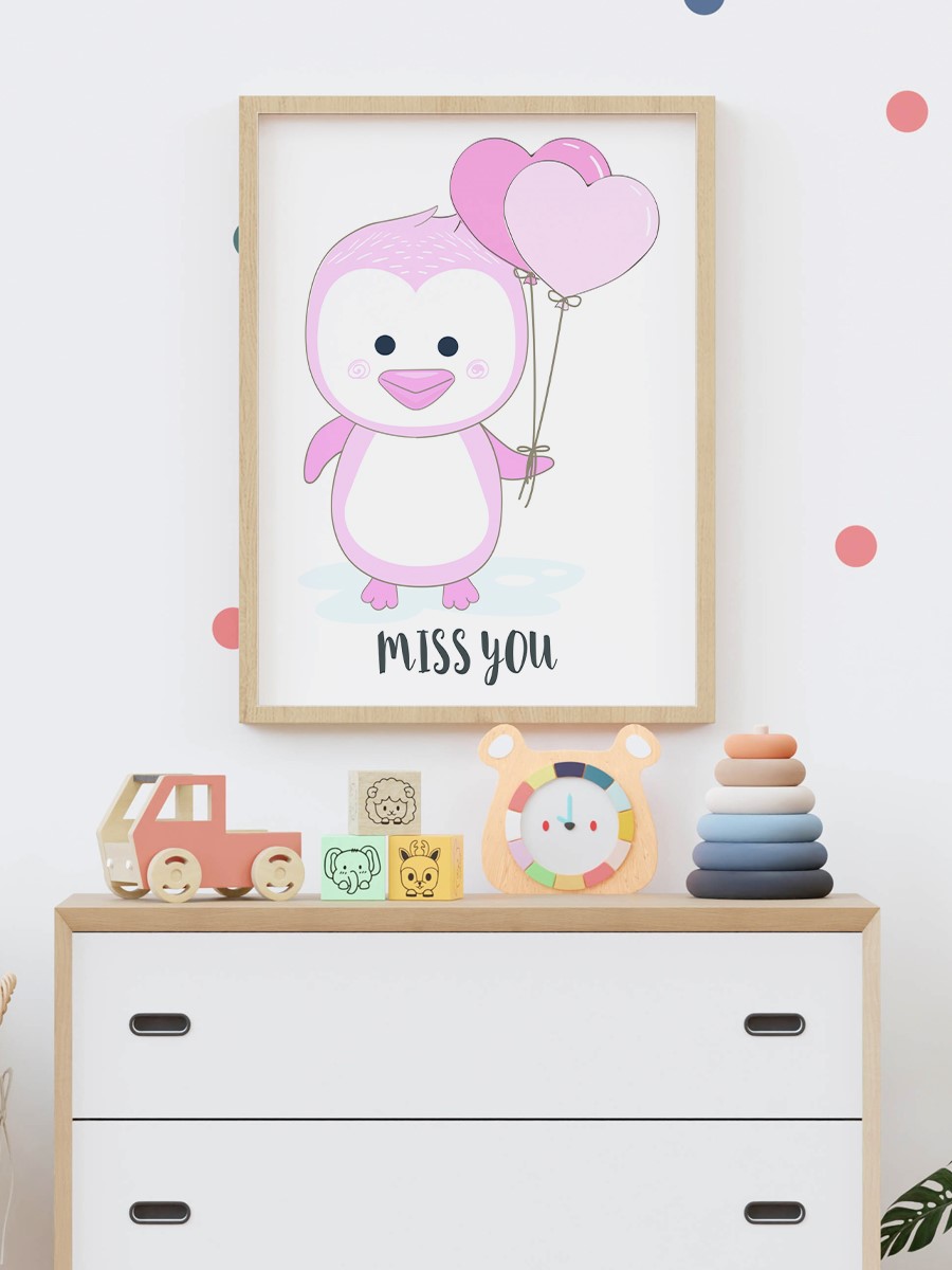 Sevimli Baykuş Çocuk Odası Duvar Poster, Bebek Odası, Dekoratif Poster Çerçevesiz