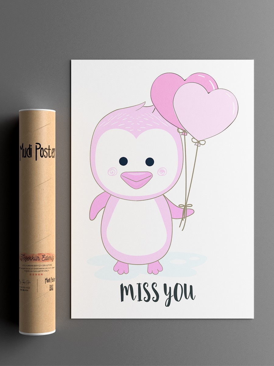 Sevimli Baykuş Çocuk Odası Duvar Poster, Bebek Odası, Dekoratif Poster Çerçevesiz