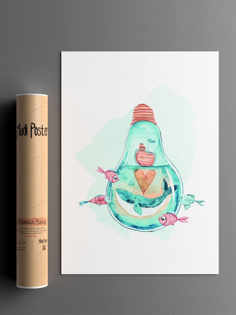 Sevimli Hayvan Çocuk Odası Duvar Poster, Bebek Odası, Dekoratif Poster Çerçevesiz