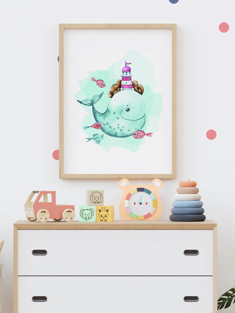 Sevimli Hayvan Çocuk Odası Duvar Poster, Bebek Odası, Dekoratif Poster Çerçevesiz