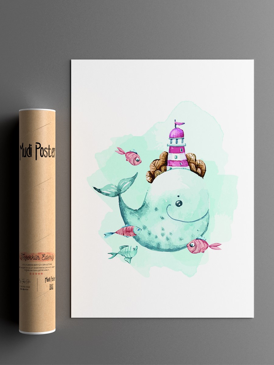 Sevimli Hayvan Çocuk Odası Duvar Poster, Bebek Odası, Dekoratif Poster Çerçevesiz