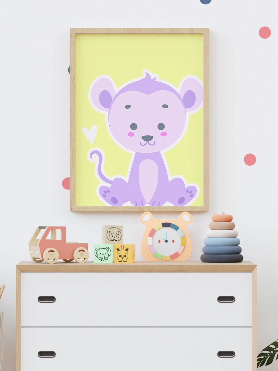 Sevimli Hayvan Çocuk Odası Duvar Poster, Bebek Odası, Dekoratif Poster Çerçevesiz