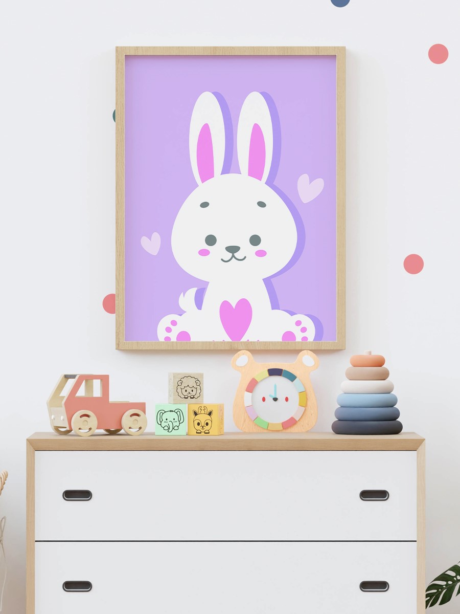 Sevimli Hayvan Çocuk Odası Duvar Poster, Bebek Odası, Dekoratif Poster Çerçevesiz