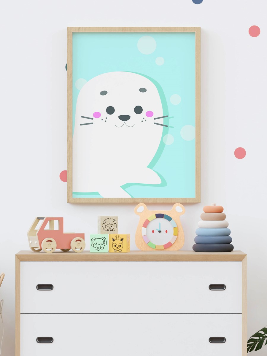 Sevimli Hayvan Çocuk Odası Duvar Poster, Bebek Odası, Dekoratif Poster Çerçevesiz