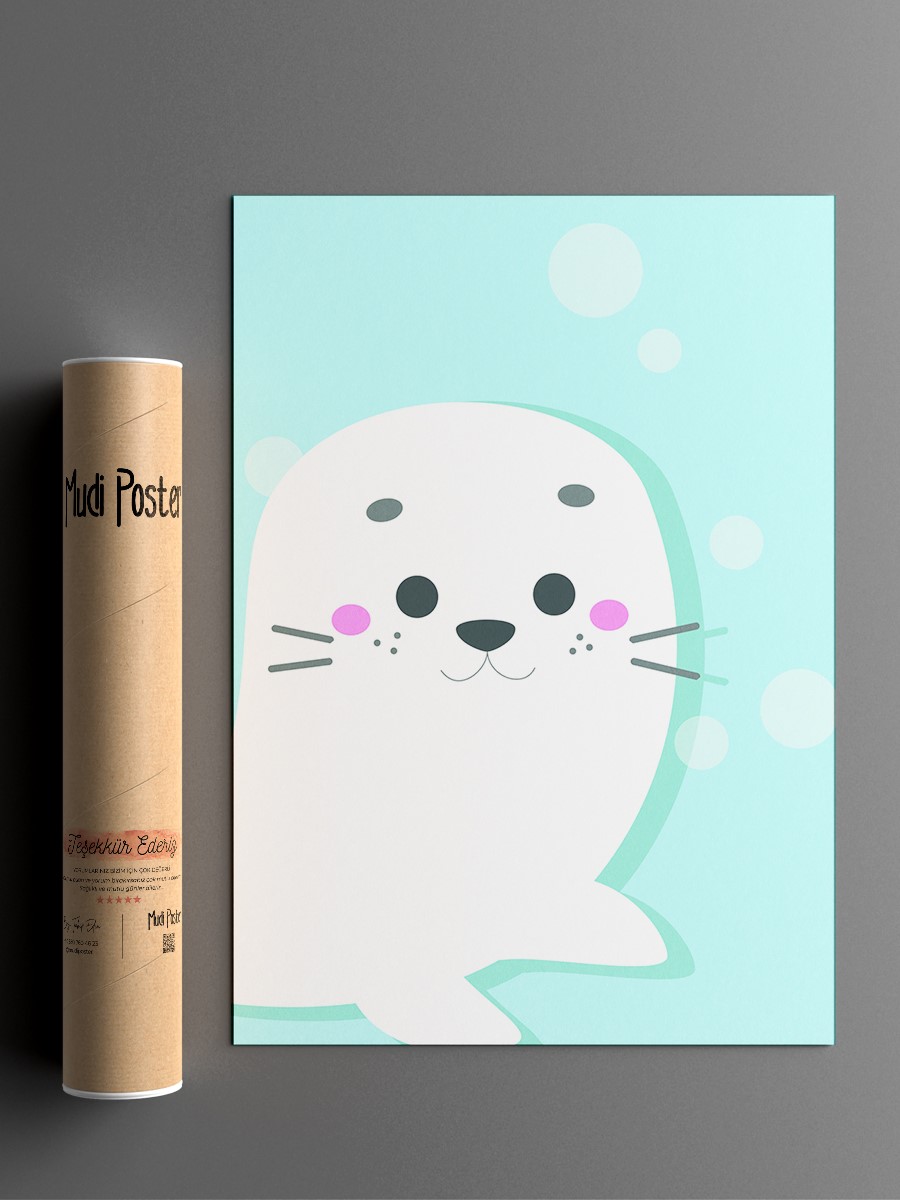 Sevimli Hayvan Çocuk Odası Duvar Poster, Bebek Odası, Dekoratif Poster Çerçevesiz