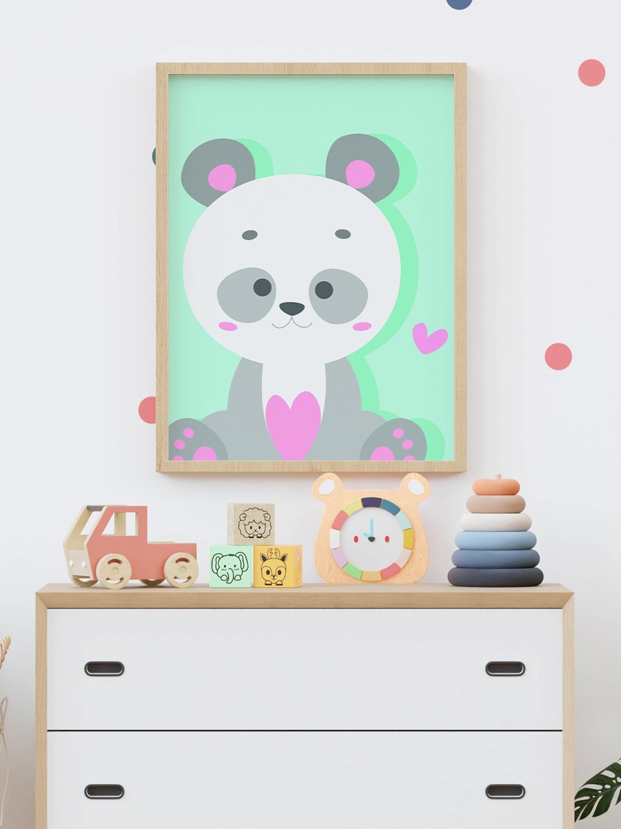 Sevimli Hayvan Çocuk Odası Duvar Poster, Bebek Odası, Dekoratif Poster Çerçevesiz