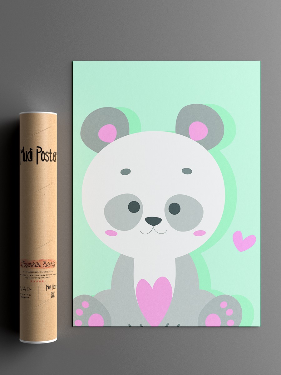 Sevimli Hayvan Çocuk Odası Duvar Poster, Bebek Odası, Dekoratif Poster Çerçevesiz