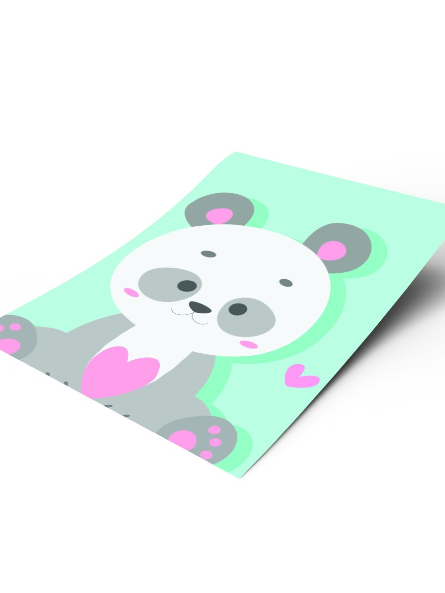 Sevimli Hayvan Çocuk Odası Duvar Poster, Bebek Odası, Dekoratif Poster Çerçevesiz