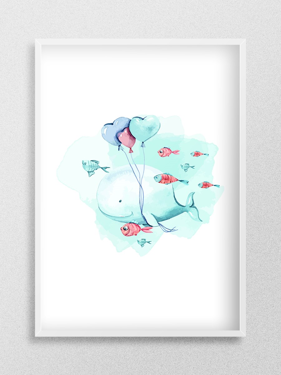 Sevimli Hayvanlar Çocuk Odası Duvar Poster, Bebek Odası, Dekoratif Poster Çerçevesiz - En İyi Fiyatlarla