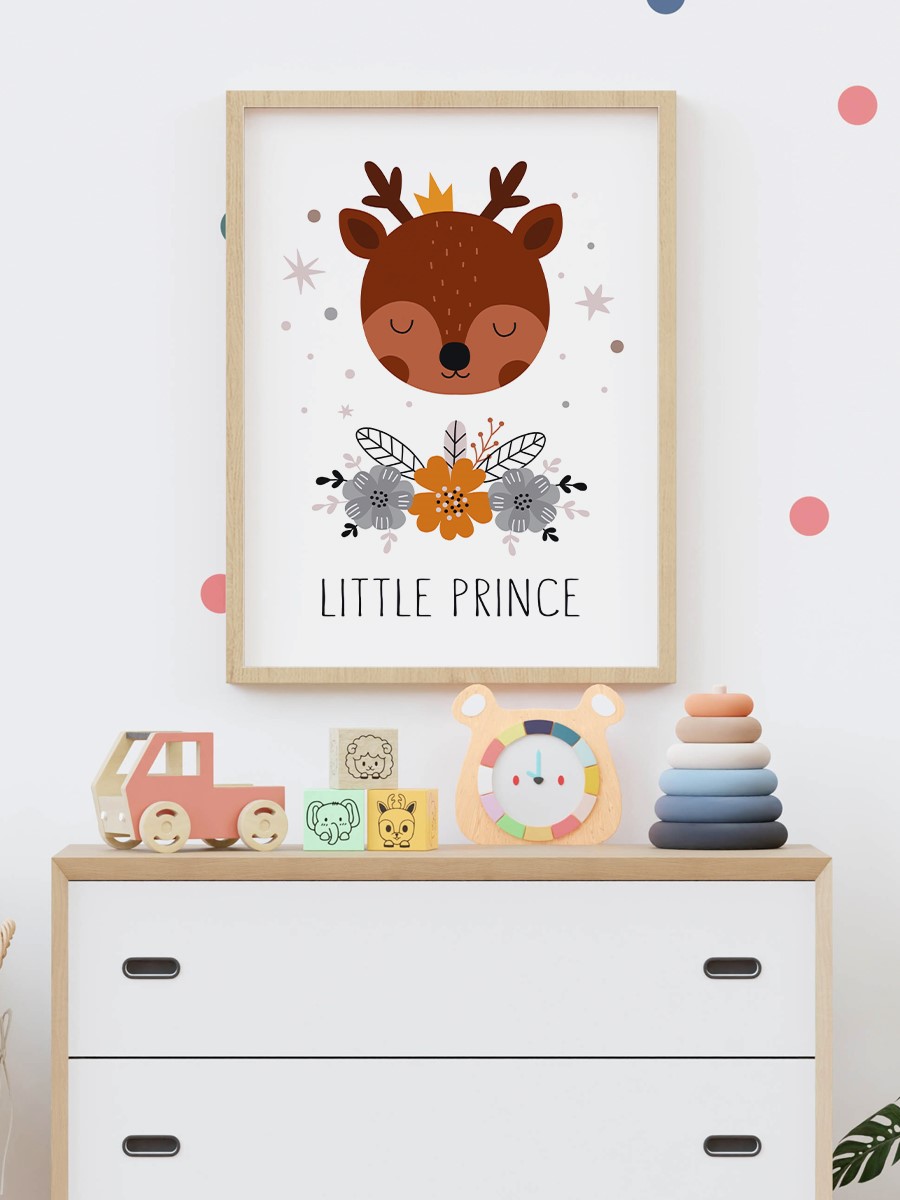 Sevimli Hayvanlar Çocuk Odası Duvar Poster, Bebek Odası, Dekoratif Poster Çerçevesiz