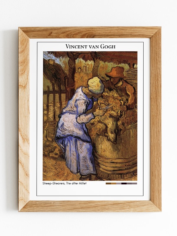 Vincent van Gogh Sheep-Shearers, The after Millet Poster