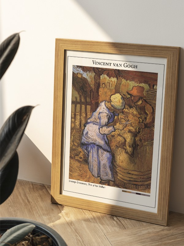 Vincent van Gogh Sheep-Shearers, The after Millet Poster