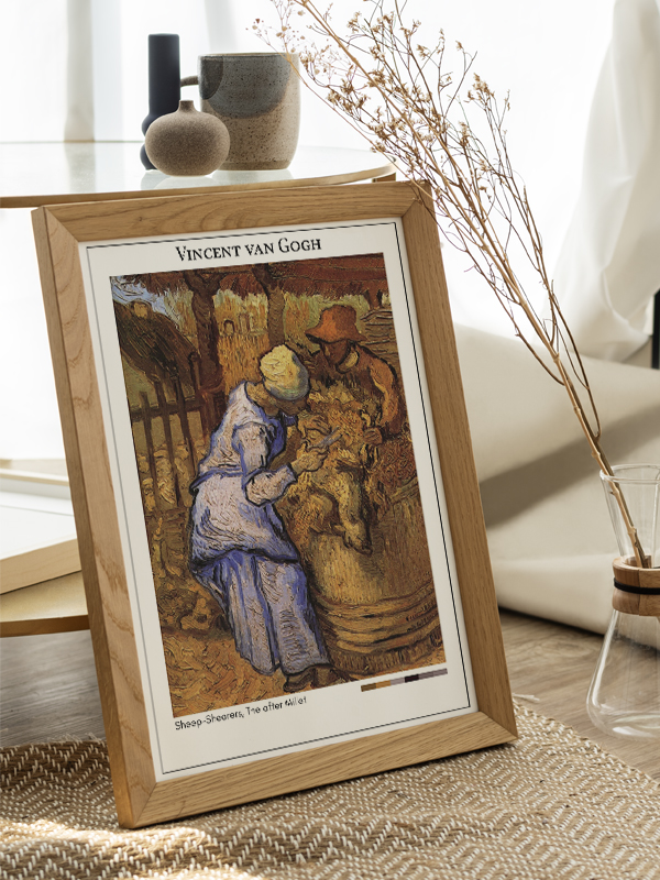 Vincent van Gogh Sheep-Shearers, The after Millet Poster