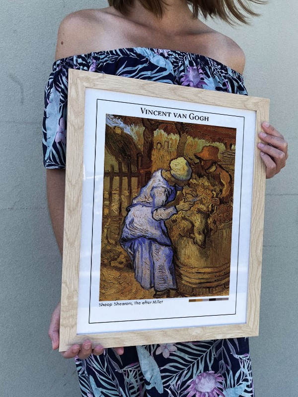 Vincent van Gogh Sheep-Shearers, The after Millet Poster