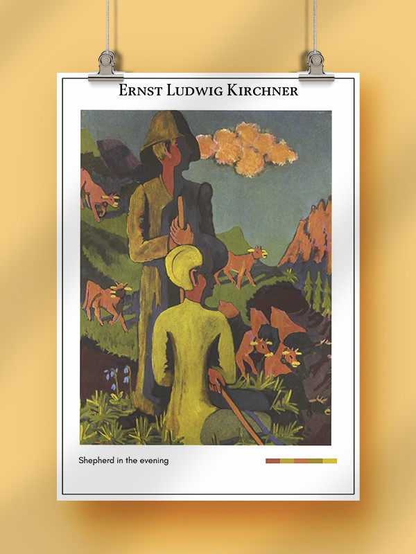 Ernst Ludwig Kirchner Shepherd in the evening Poster