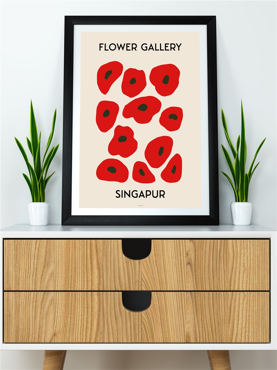 Singapur Soyut Çiçek Modern Poster Çerçevesiz Duvar Tablosu Sanatsal Poster
