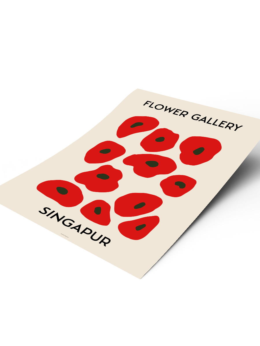 Singapur Soyut Çiçek Modern Poster Çerçevesiz Duvar Tablosu Sanatsal Poster