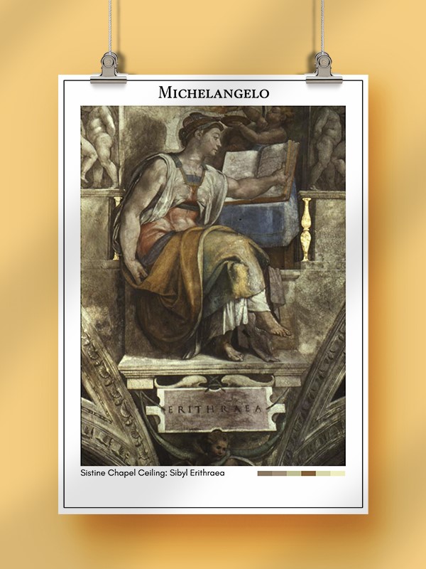Michelangelo Sistine Chapel Ceiling: Sibyl Erithraea Poster