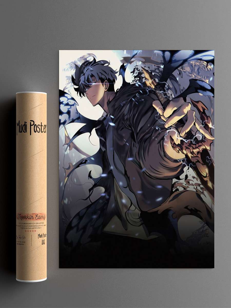 Solo Leveling Anime Poster Çerçevesiz Yüksek Kalite Anime Duvar Poster