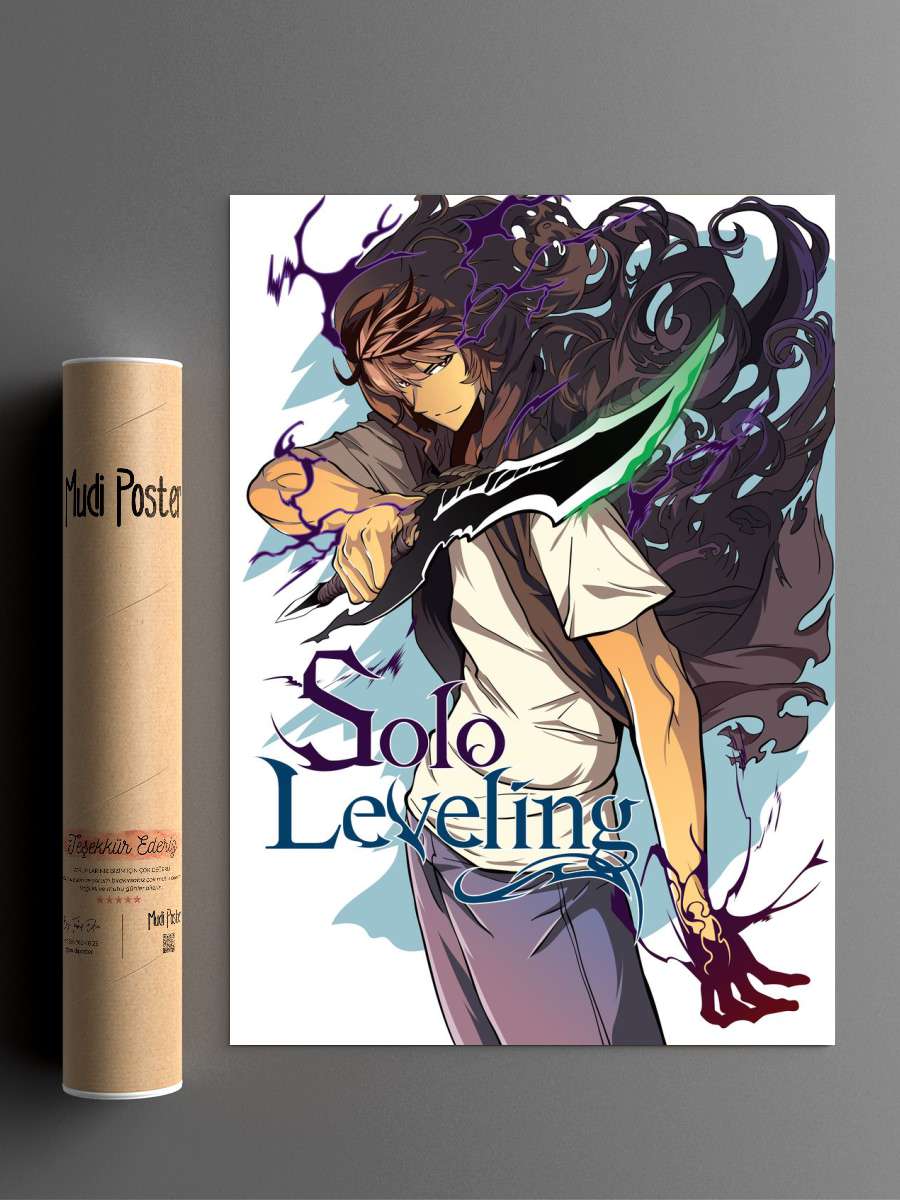 solo leveling Anime Poster Çerçevesiz Yüksek Kalite Anime Duvar Poster